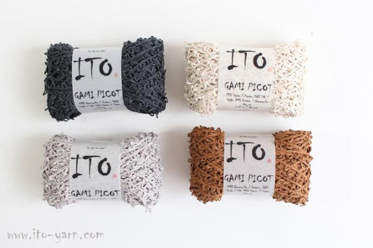 ITO Gami Picot tape yarn with loops comp: 49% Cotton and 38% Silk and 13% Paper