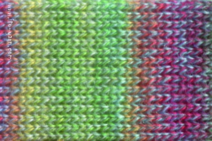 ITO Niji irregular color yarn, 411, Shades of Mint, comp: 100% Wool