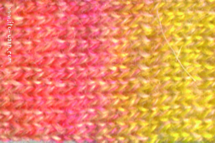 ITO Niji irregular color yarn, 412, Shades of Peach, comp: 100% Wool