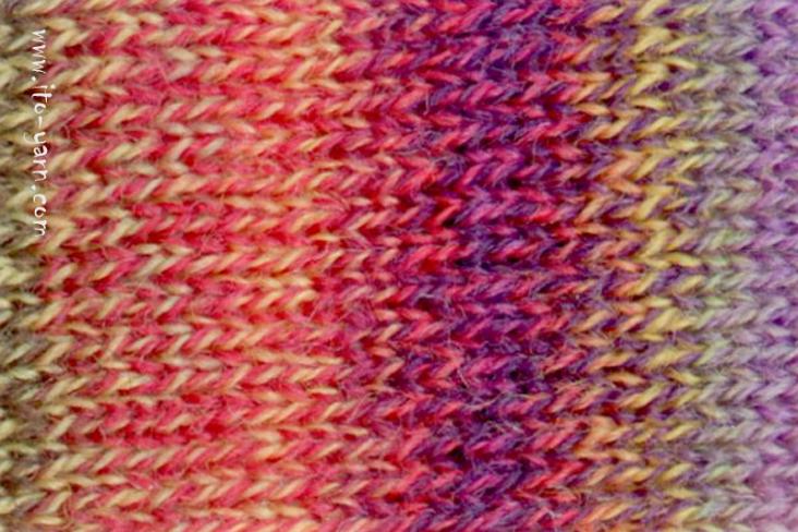 ITO Niji irregular color yarn, 417, Shades of Purple, comp: 100% Wool