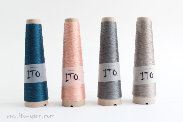 ITO Tetsu twisted "memory" yarn comp: 61% Silk and 39% stainless steel